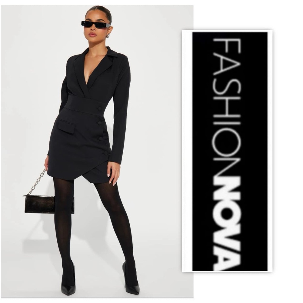 Fashion Nova Lola Black Blazer Mini Dress